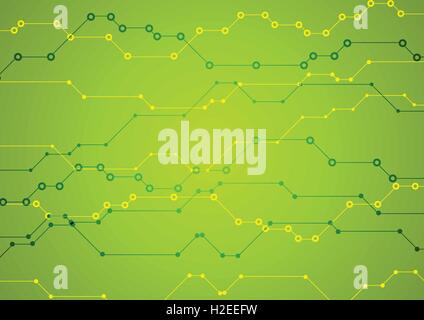 Bright green tech circuit board background. Conception vectorielle Illustration de Vecteur
