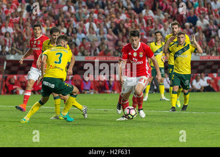 28 octobre, 2016. Lisbonne, Portugal. Le milieu de terrain portugais du SL Benfica Pizzi (21) en action pendant le jeu SL Benfica vs FC Pacos de Ferreira Crédit : Alexandre de Sousa/Alamy Live News Banque D'Images