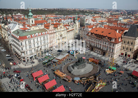 Vue de la Galerie Nårodnî dans Old Town Square, Prague de la vez Tower à Prague Banque D'Images