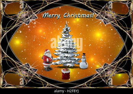 Sur un arrière-plan magnifique avec des lumières offre une variété de décorations et cadeaux de Noël. Banque D'Images