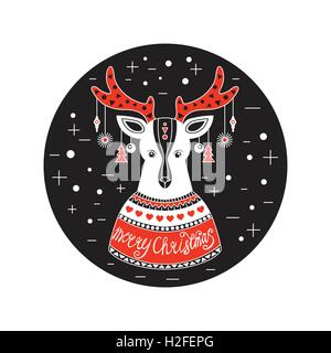 Cerf de Noël. Illustration de Vecteur