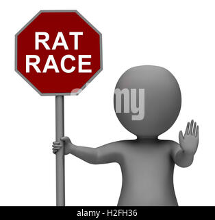 Rat Race Stop indique l'arrêt de travail agité la concurrence Banque D'Images