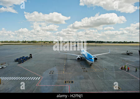 Kiev, Ukraine - 15 août 2016 : KLM Royal Dutch Airlines Boeing 737 en choisissant l'aéroport de Boryspil près de Kiev, Ukraine. Banque D'Images