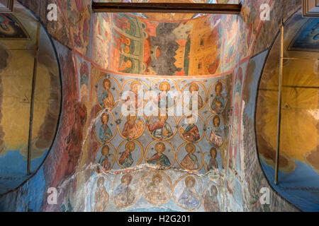 Cyril-Belozersky monastère. Des fresques sur les murs de la cathédrale de l'Assomption,. Vologda Region, Kirillov, Russie Banque D'Images