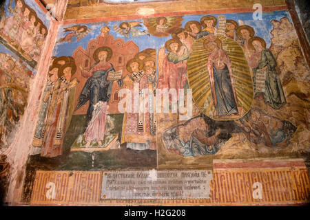 Cyril-Belozersky monastère. Des fresques sur les murs de la cathédrale de l'Assomption,. Vologda Region, Kirillov, Russie Banque D'Images
