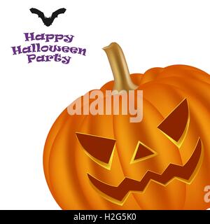 Citrouille Halloween sur fond blanc Illustration de Vecteur