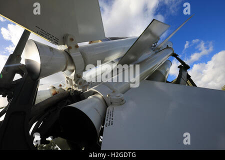 Mk II Bloodhound surface to air missile sur l'affichage à l'RAF Neatishead musée RADAR, Norfolk, Angleterre, Royaume-Uni. Banque D'Images