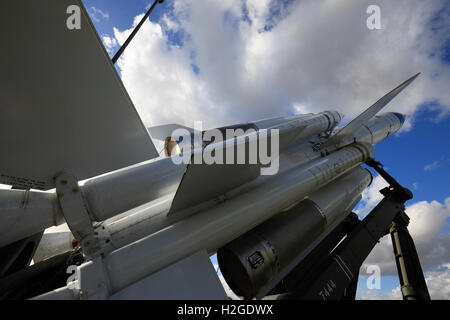 Mk II Bloodhound surface to air missile sur l'affichage à l'RAF Neatishead musée RADAR, Norfolk, Angleterre, Royaume-Uni. Banque D'Images