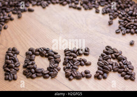 Concept idée tirée entre brown signe et de café torréfié Banque D'Images