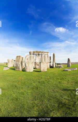 Monument de Stonehenge, la plaine de Salisbury, Wiltshire, Angleterre, Grande-Bretagne, Royaume-Uni Banque D'Images