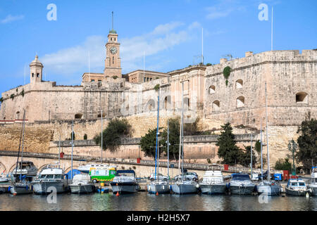 Fort Saint Angelo, Birgu, trois villes, Malte Banque D'Images