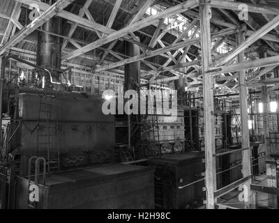 Photographie de l'abandonnée, Kennicott historique Mine de cuivre en Wrangell-Saint Elias National Park, près de McCarthy, de l'Alaska. Banque D'Images