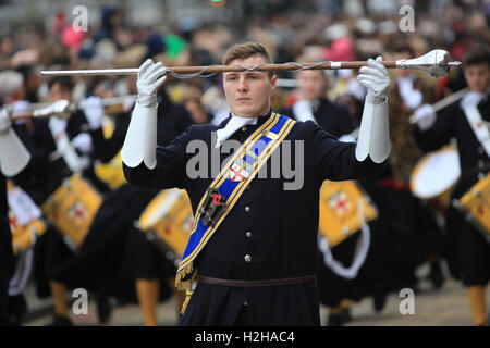 Christ's Hospital School Band sur le Lord Mayor's Show, London, UK. Banque D'Images