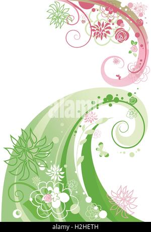 Abstract swirl floral Illustration de Vecteur