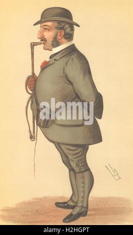 SPY VANITY FAIR CARTOON. Leopold de Rothschild "Racing & Sporting'. L'espion. 1884 Banque D'Images