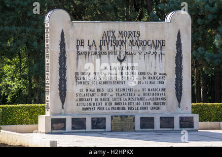 La Division marocaine française memorial, la crête de Vimy, Pas-de-Calais, France Banque D'Images