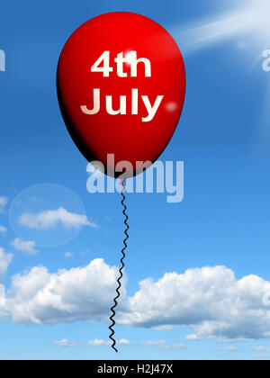 Ballon rouge Quatrième de juillet montre l'indépendance Esprit et promotion Banque D'Images