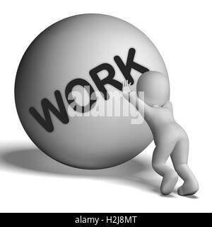 Travailler en amont du travail de travail difficile montre de caractère Banque D'Images