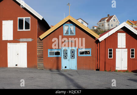 Les bâtiments du port de Grundsund Bohuslän, Suède Banque D'Images