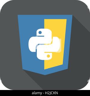 Illustration vecteur de bleu et jaune avec html 5 insigne, le développement d'un site web isolé icône sur fond blanc Illustration de Vecteur
