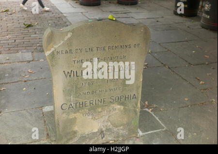 William Blake artiste et poète pierre tombale de Bunhill Fields Londres Banque D'Images