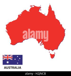 Carte de l'Australie et d'un drapeau Illustration de Vecteur