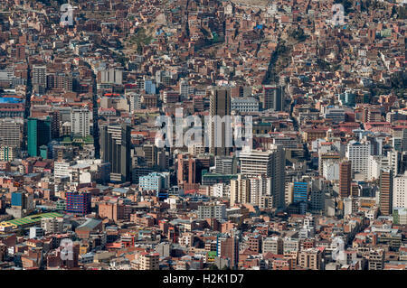 Zona Sur, La Paz panorama vu de Mi Teleferico Banque D'Images