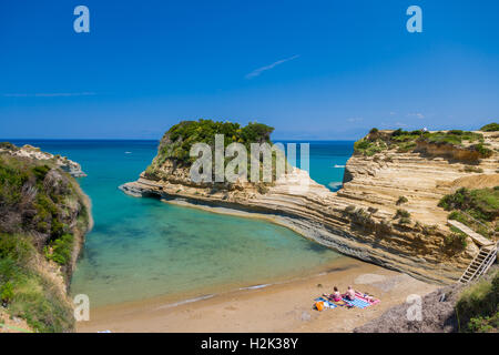 Canal d'amour Sidari, île de Corfou en Grèce Banque D'Images