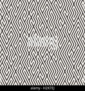Seamless Vector labyrinthe noir et blanc motif grille Lignes Illustration de Vecteur
