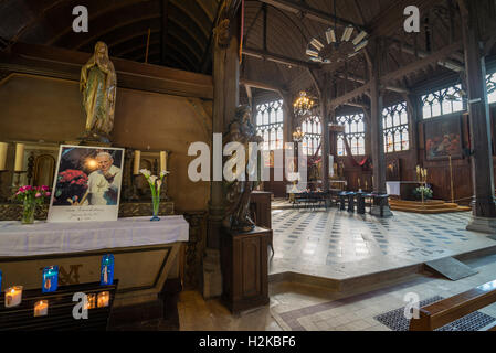 Intérieur en bois de l'église Sainte Catherine de Honfleur, la France, la Normandie, l'Union européenne, l'Europe. Banque D'Images