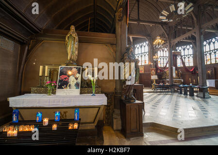 Intérieur en bois de l'église Sainte Catherine de Honfleur, la France, la Normandie, l'Union européenne, l'Europe. Banque D'Images