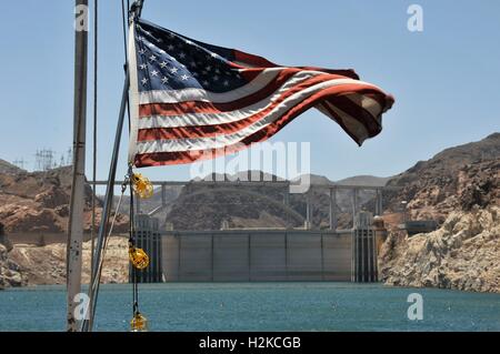 Hoover Dam & Mike O'Callaghan-Pat Tillman Memorial Bridge du Lac Mead Banque D'Images
