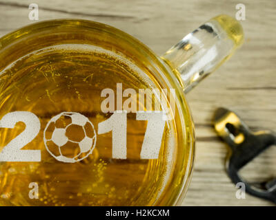 Le championnat de soccer en mousse de bière Banque D'Images