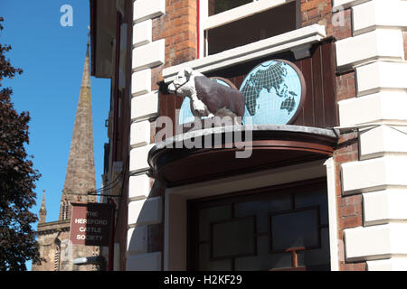 Le siège social de la Hereford Cattle Society dans le centre-ville de Hereford, Angleterre, organisation britannique de premier choix pour le bétail de boeuf Banque D'Images