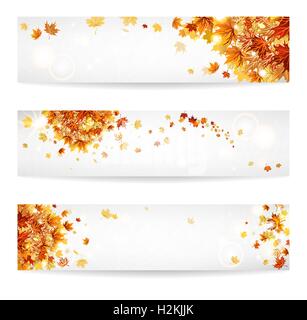 Ensemble de bannières d'automne Illustration de Vecteur