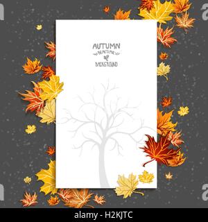 Automne fond blanc à blanc Illustration de Vecteur