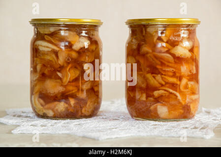 Maison confiture de pommes en bocaux Banque D'Images