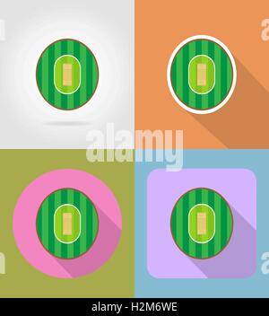 Aire de jeux pour le cricket télévision icônes vector illustration isolé sur fond Illustration de Vecteur