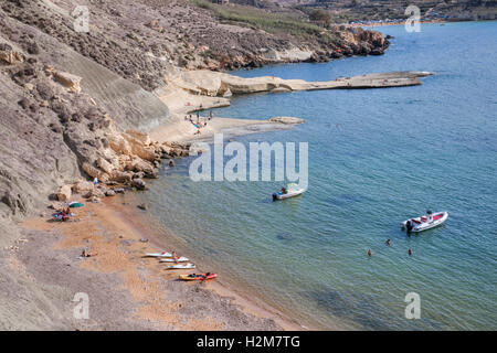 Gnejna Bay, Golden Bay, Malte Banque D'Images