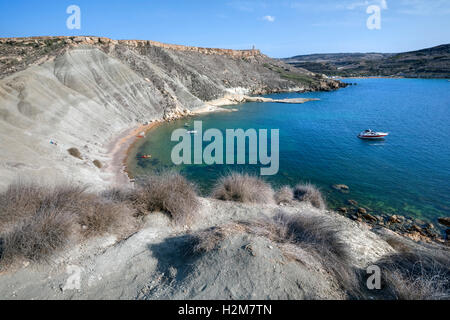 Gnejna Bay, Golden Bay, Malte Banque D'Images