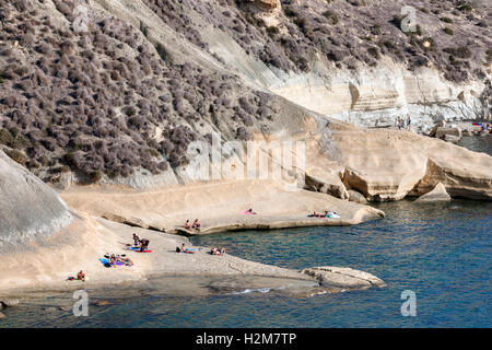 Gnejna Bay, Golden Bay, Malte Banque D'Images