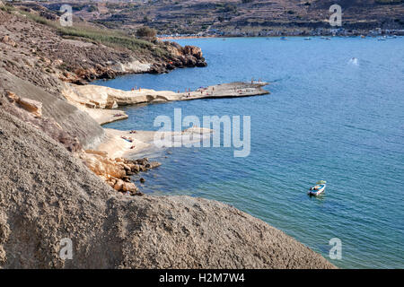 Gnejna Bay, Golden Bay, Malte Banque D'Images