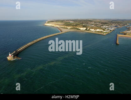 Vue aérienne du port de Newhaven, East Sussex Banque D'Images