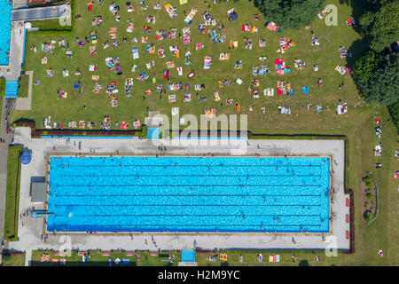Vue aérienne, la piscine Werne, piscine extérieure, Bochum, vue aérienne de la Ruhr, Bochum, Rhénanie-du Nord, Allemagne, Europe, antenne Banque D'Images