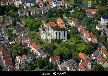 Vue aérienne de l'église, ruine Lippstadt, Lippstadt, Soest Boerde,ville planifiée, fondateur de la plus ancienne ville de l'Allemagne, en Rhénanie du Nord-Westphalie Banque D'Images