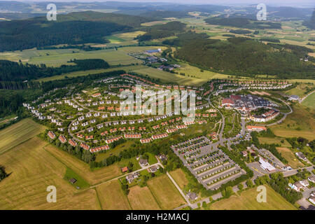 Photo aérienne, Centerparc Medebach, photo aérienne de Medebach, l'énoncé des travaux de haut niveau, Pays-du-Nord - Westphalie, Allemagne, Banque D'Images