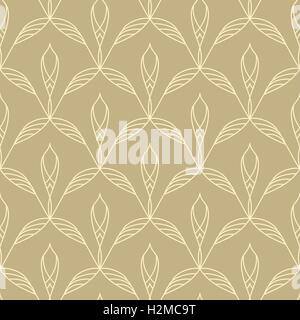 Motif floral répétitif sans couture linéaire Illustration de Vecteur