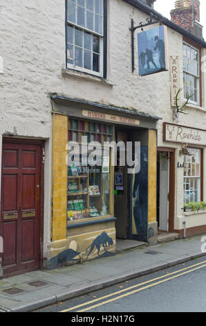 Le meurtre et le chaos, une librairie à Hay-on-Wye, dédié à crime fiction Banque D'Images