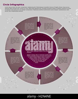 Modèle de conception infographique circulaire Illustration de Vecteur