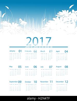 Calendrier pour 2017 Vector Illustration de Vecteur